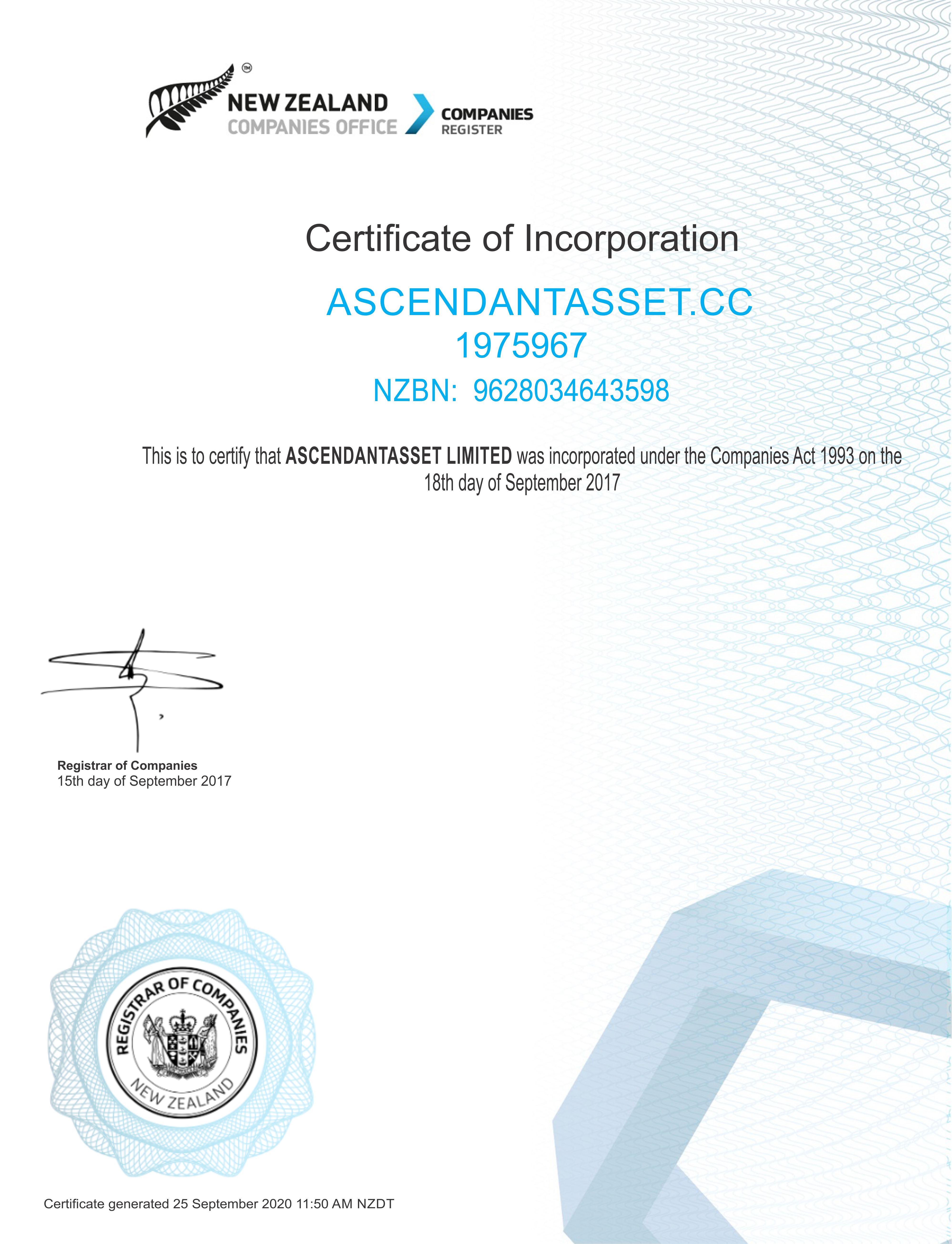 certificate